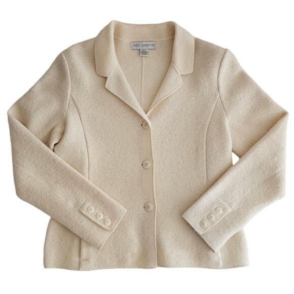 Petite Sophisticate 100% Boiled Wool Jacket | Like New | XSP | Cream - Picture 2 of 16